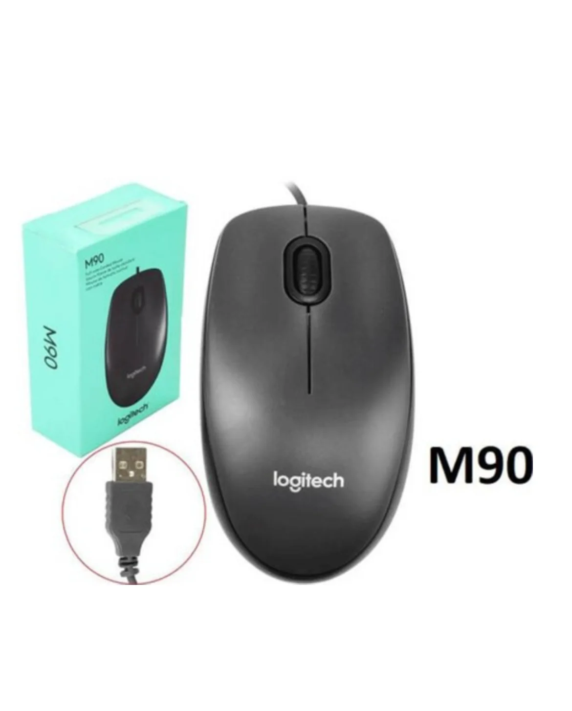 Logitech CORDED MOUSE M90 Wired Optical Mouse  (USB 2.0, Black)