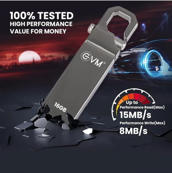 EVM ENSTORE 16GB 2.0 PENDRIVE2.0 Metal Case  (Silver)