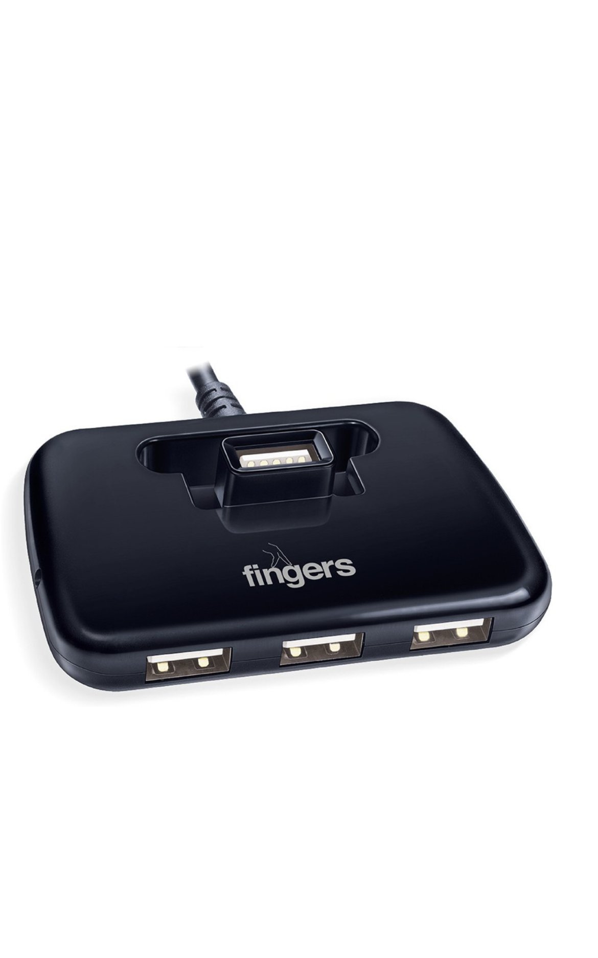 FINGERS U2.0 Quadrant USB Hub  (Jet Piano Black)