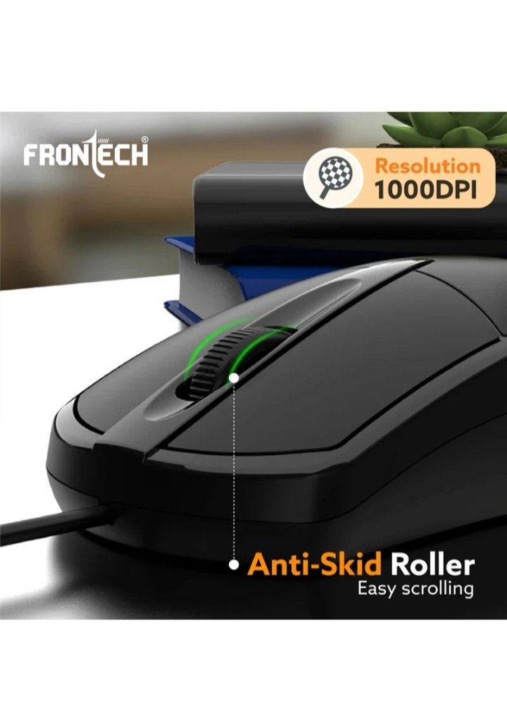 Frontech MS-0047 Wired  Optical Mouse  (USB 2.0, USB 3.0, Black)