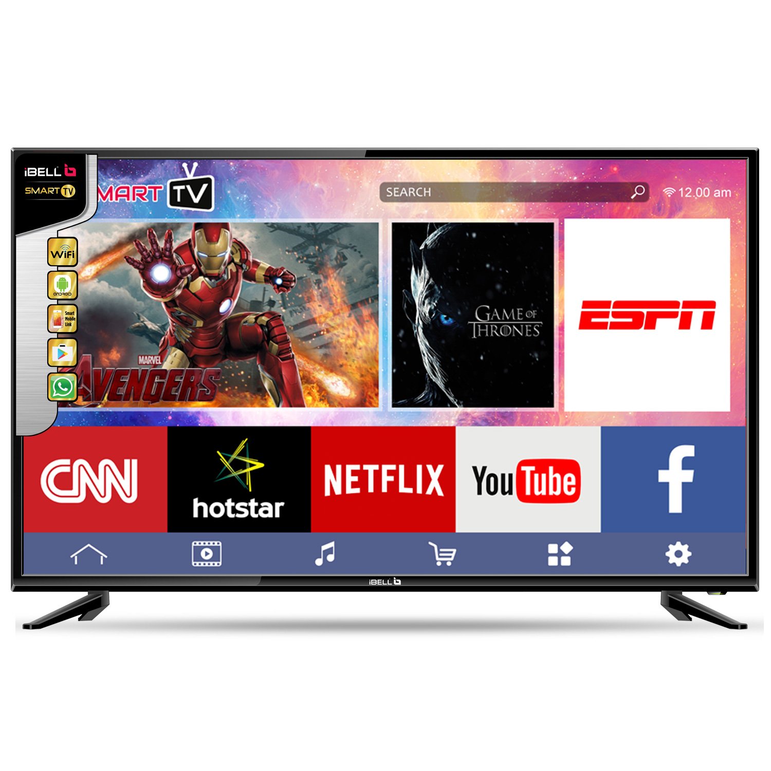 SMART TV iBELL 80 cm (32 Inches) HD Ready Smart LED TV IBLLES320H (Black)