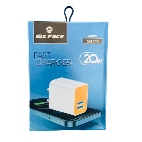 SIX FACE FAST CHARGER DUAL USB 20W 3.4 AMP SMC774