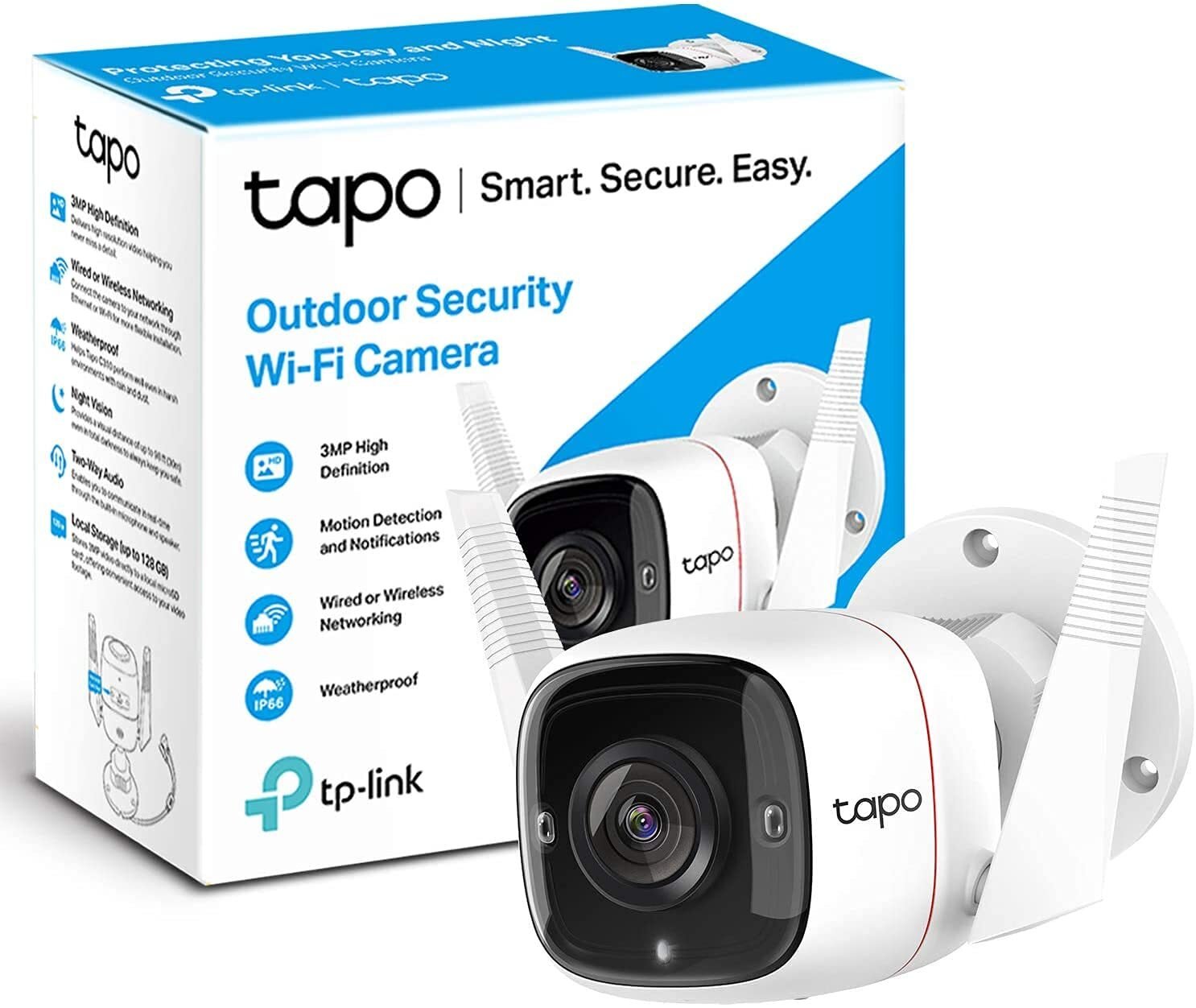 CCTV Security Wi-Fi Smart Camera  Outdoor TAPO 3MP 1296p High Definition  | Alexa Enabled | Weatherp