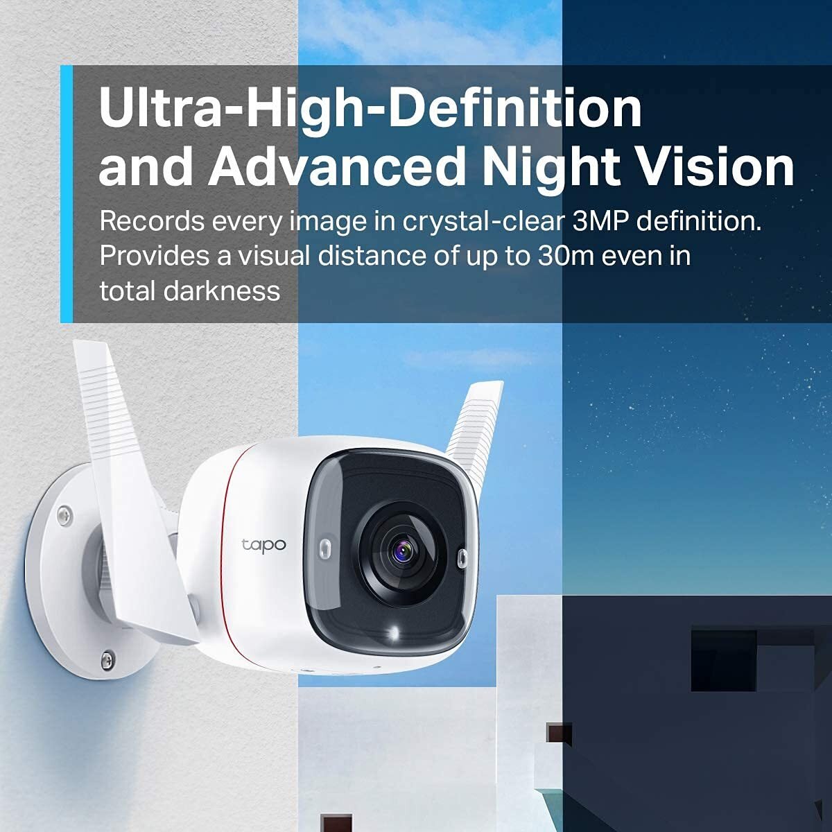 CCTV Security Wi-Fi Smart Camera  Outdoor TAPO 3MP 1296p High Definition  | Alexa Enabled | Weatherp